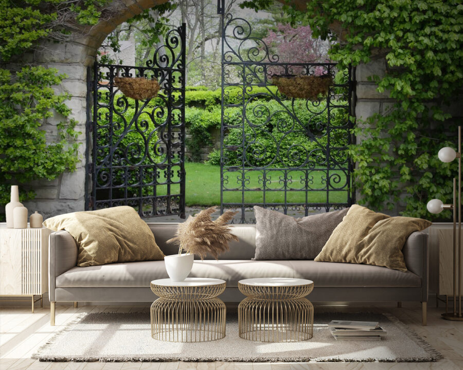 Poartă cu arc de piatră și gazon verde u53418pig9m 900x720 - Poartă cu arc de piatră și gazon verde - tegory