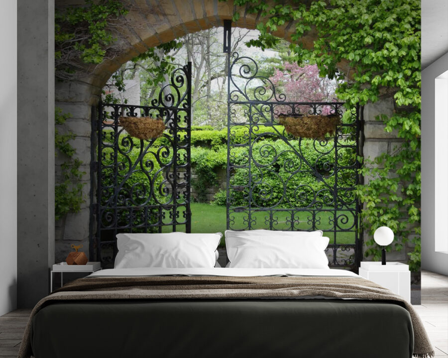 Poartă cu arc de piatră și gazon verde u53418pib84 900x720 - Poartă cu arc de piatră și gazon verde - tegory