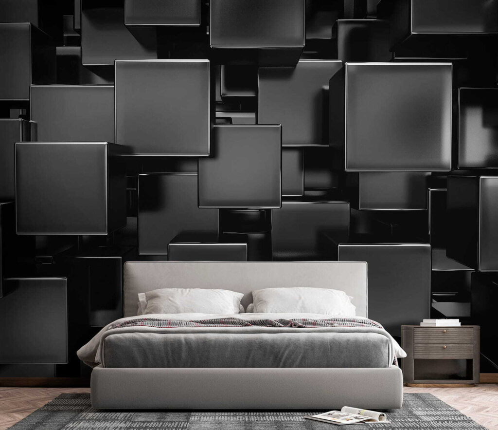 Group of black cubes Group of black cubes