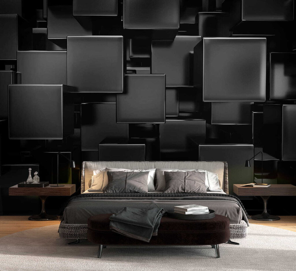 Group of black cubes Group of black cubes