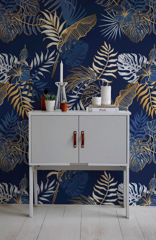 u53271pih1 666x1024 - Model de frunze pe un fundal albastru - tegory