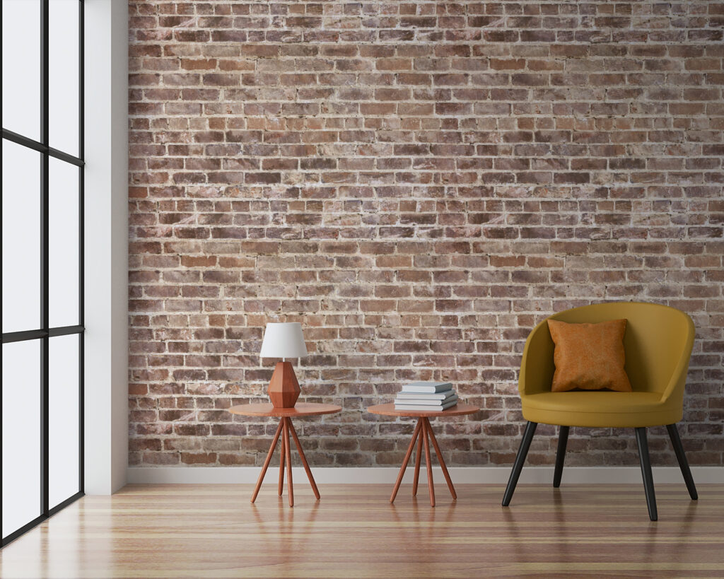 Brick wall with many bricks