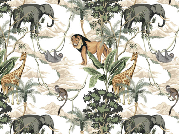 Wallpaper cu animale și copaci Wallpaper cu animale și copaci
