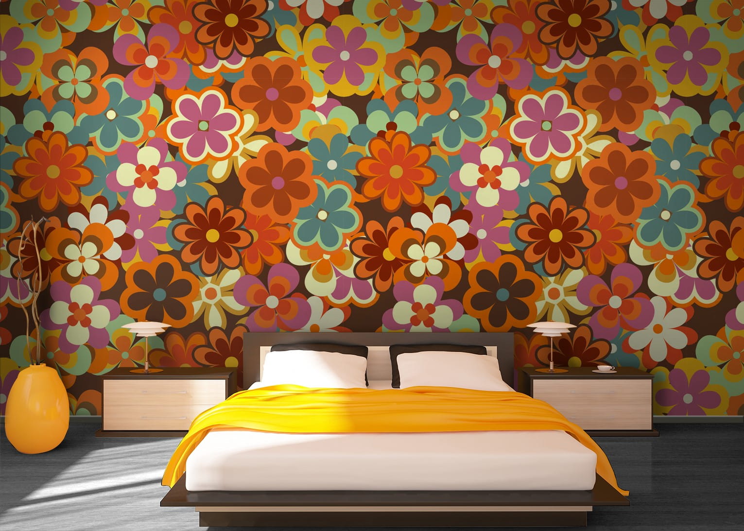 Group of colorful flowers