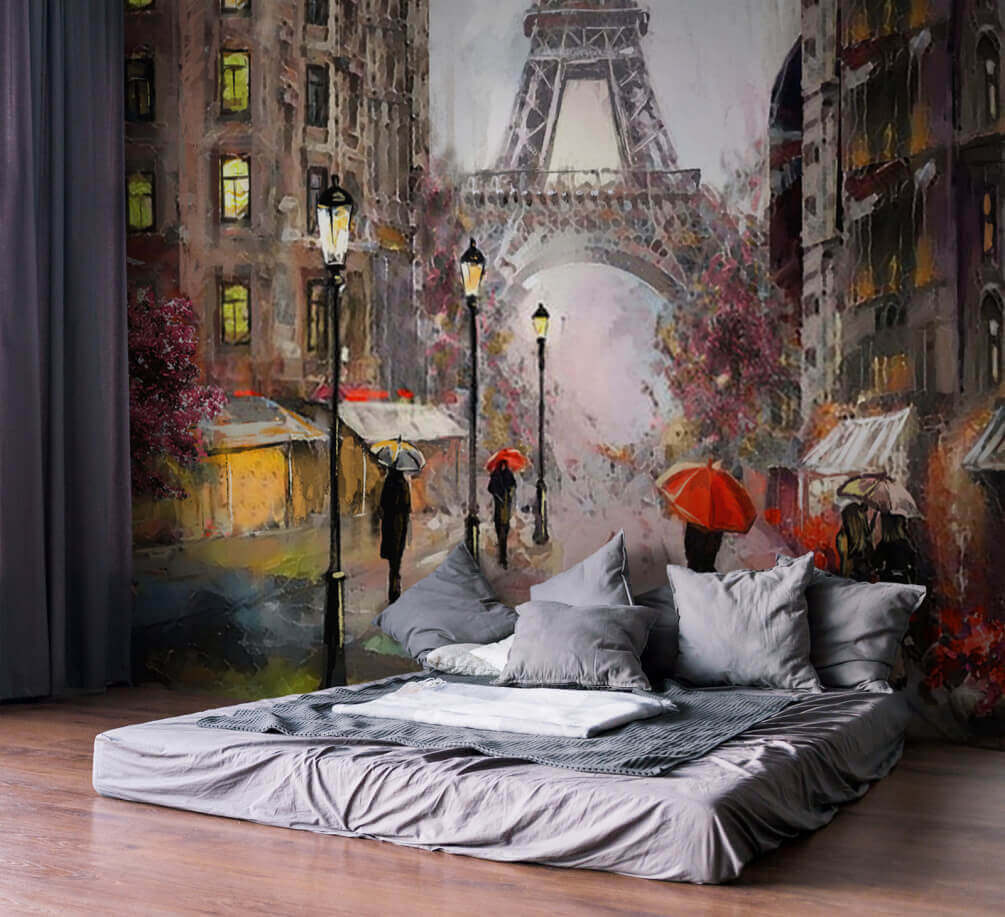 Pictura de oameni de mers pe jos în ploaie cu umbrele u51079pib1m - Pictura de oameni de mers pe jos în ploaie cu umbrele - tegory