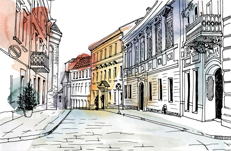 Fototapet Desenul unei străzi cu clădiri - imagine 4