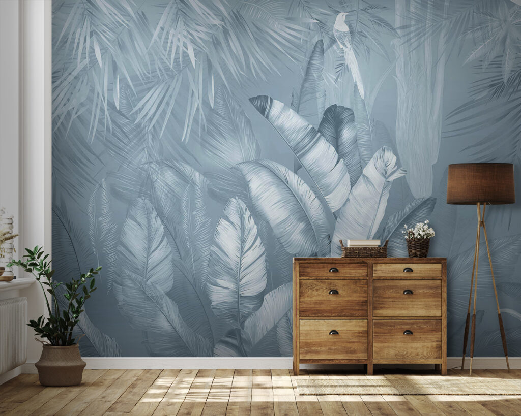 Serene jungle foliage in soft hues Serene jungle foliage in soft hues