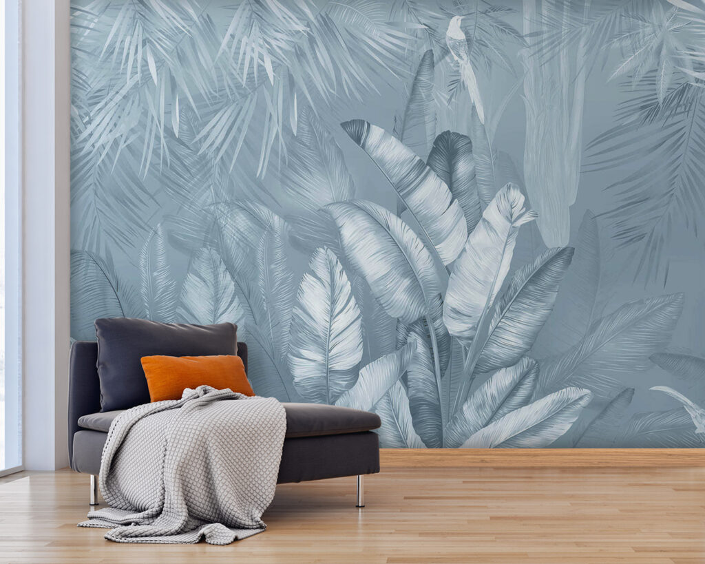 Serene jungle foliage in soft hues Serene jungle foliage in soft hues