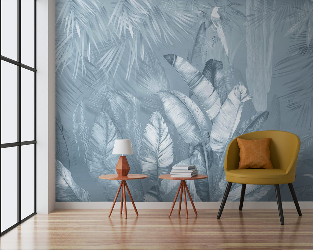 Serene jungle foliage in soft hues Serene jungle foliage in soft hues