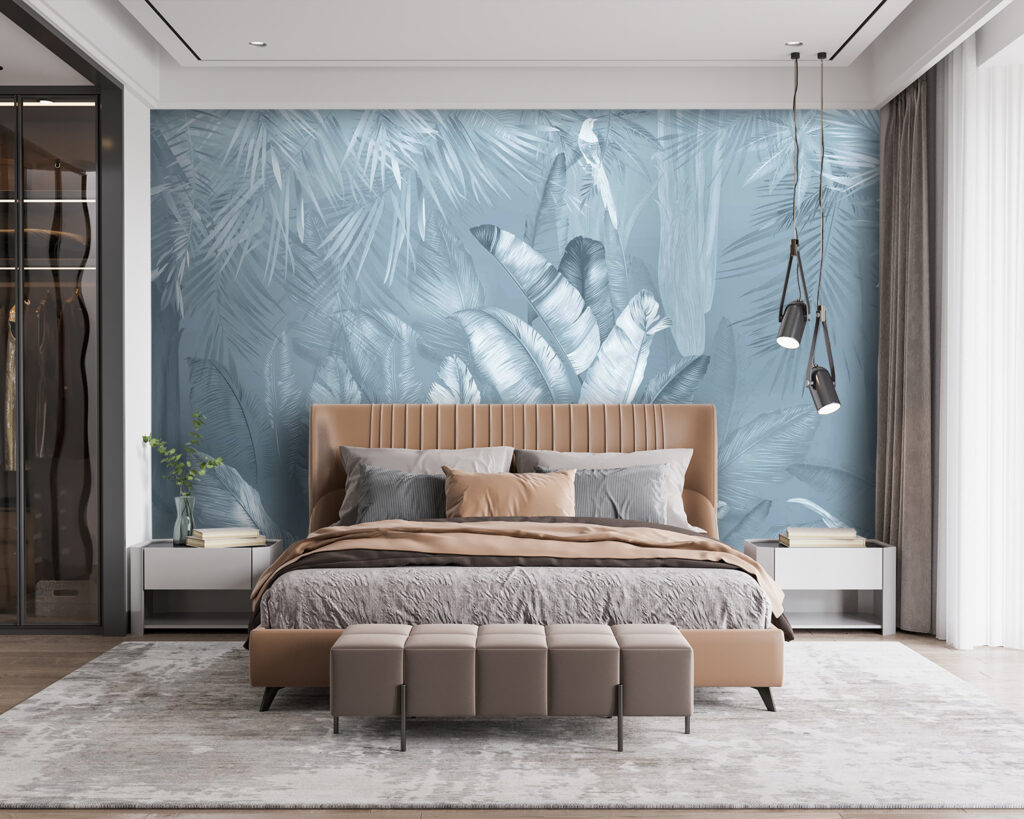Serene jungle foliage in soft hues Serene jungle foliage in soft hues