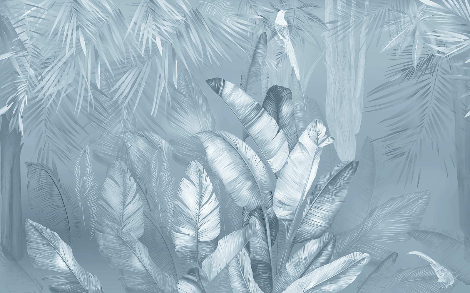 Serene jungle foliage in soft hues Serene jungle foliage in soft hues