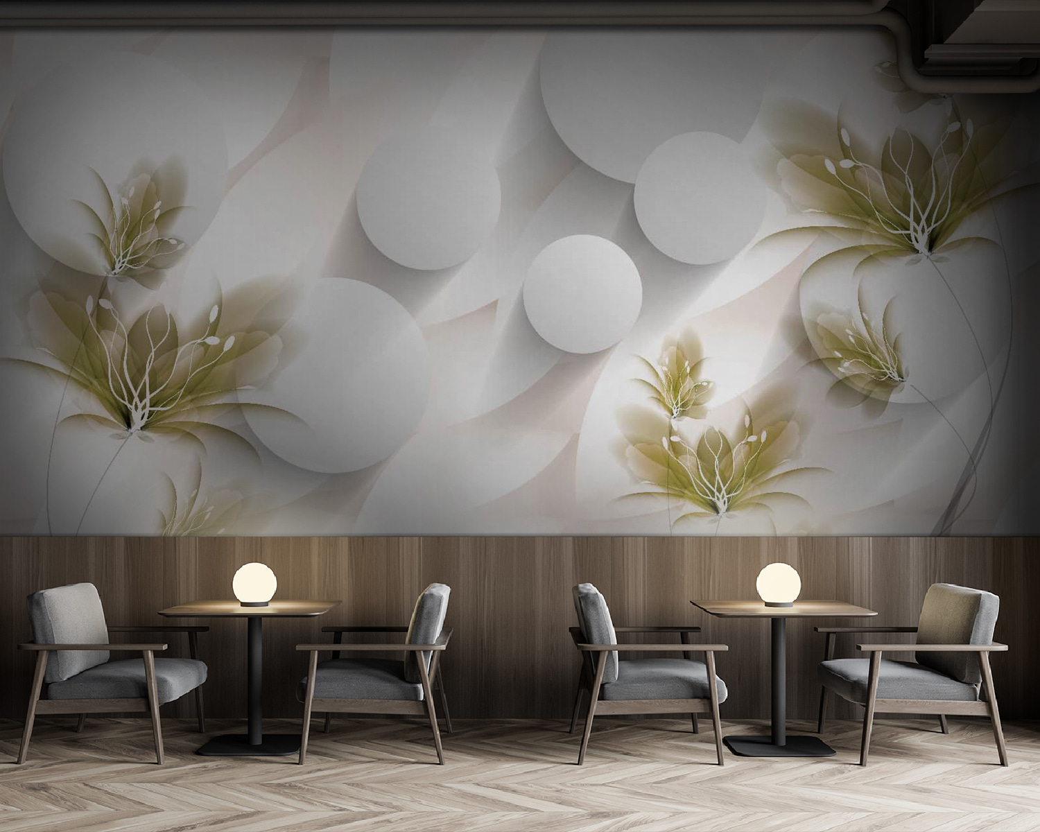 Design floral alb și verde u49957piz137m - Design floral alb și verde - tegory