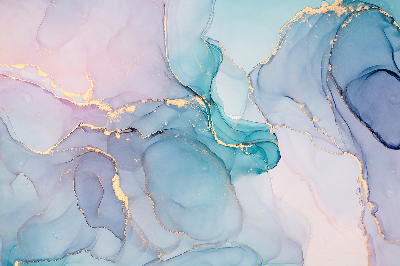 Serene abstract waves of cool colors