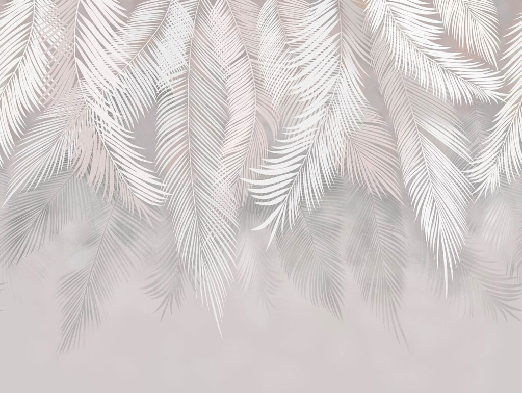 White leaves on a gray background