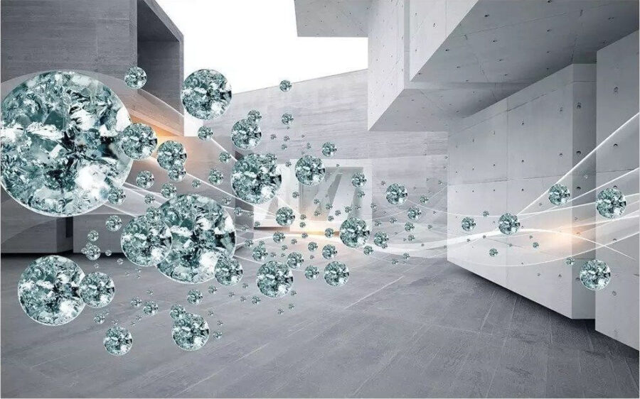 Grup mare de diamante într-o cameră