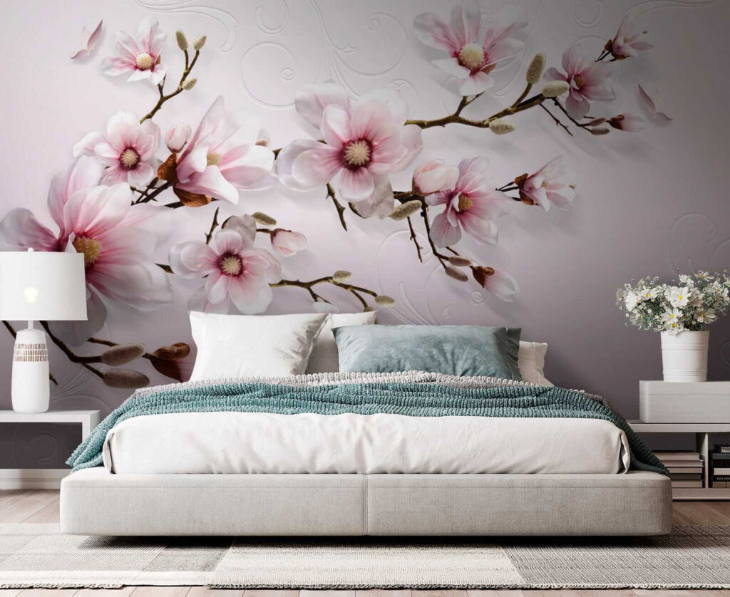 Delicate blossoms on soft pink backdrop Delicate blossoms on soft pink backdrop
