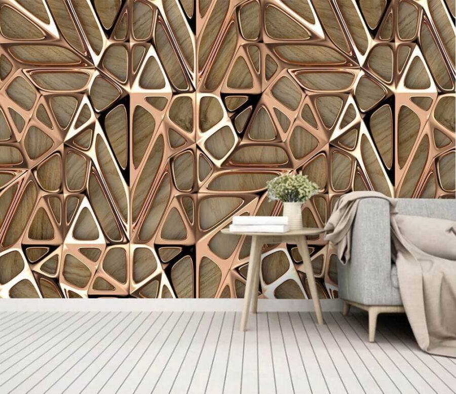 Fototapet Model geometric complex în tonuri calde.