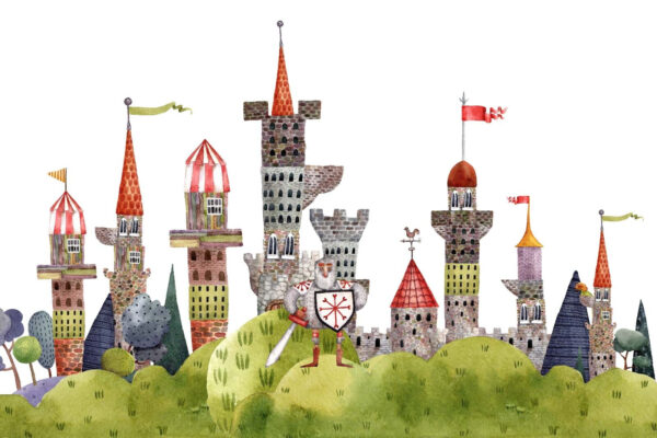 Pictură în acuarelă a unui castel Pictură în acuarelă a unui castel