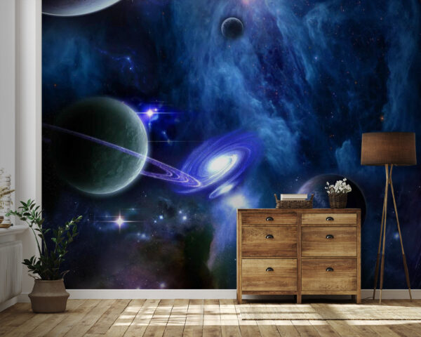 Planete în spațiu cu planete și stele Planete în spațiu cu planete și stele