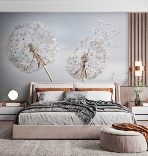 Group of dandelions with seeds Group of dandelions with seeds