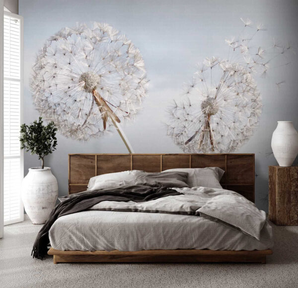 Group of dandelions with seeds Group of dandelions with seeds