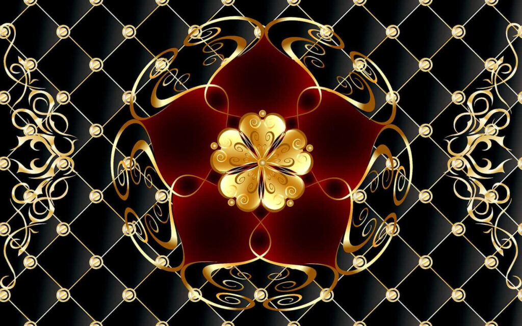 Design floral elegant pe fundal negru Design floral elegant pe fundal negru
