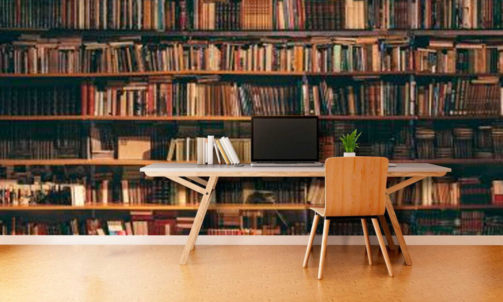 Large bookcase full of books