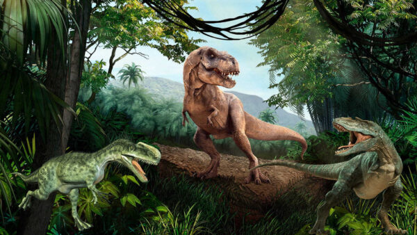 Dinozaur într-o pădure Dinozaur într-o pădure