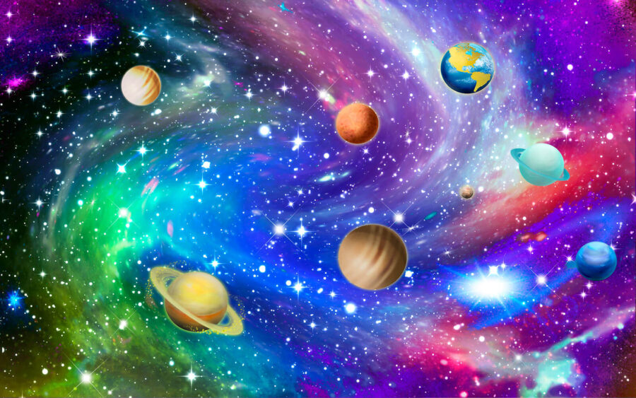 Fototapet Planete pe cer cu stele - imagine 2
