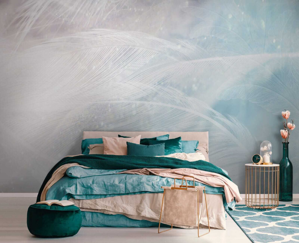 Delicate feathers in soft hues