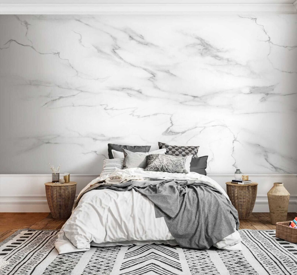 White marble with black veins