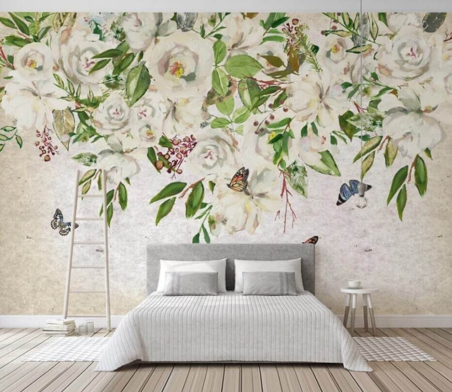 Pictură de flori albe și fluturi u33223pib1m 900x779 - Pictură de flori albe și fluturi - tegory