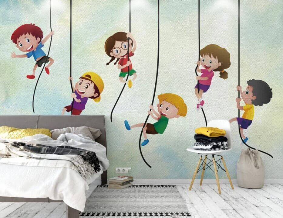 Grup de copii care se cațără pe frânghii u32016pir1m - Grup de copii care se cațără pe frânghii - tegory