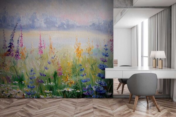 Pictura de flori într-un câmp Pictura de flori într-un câmp