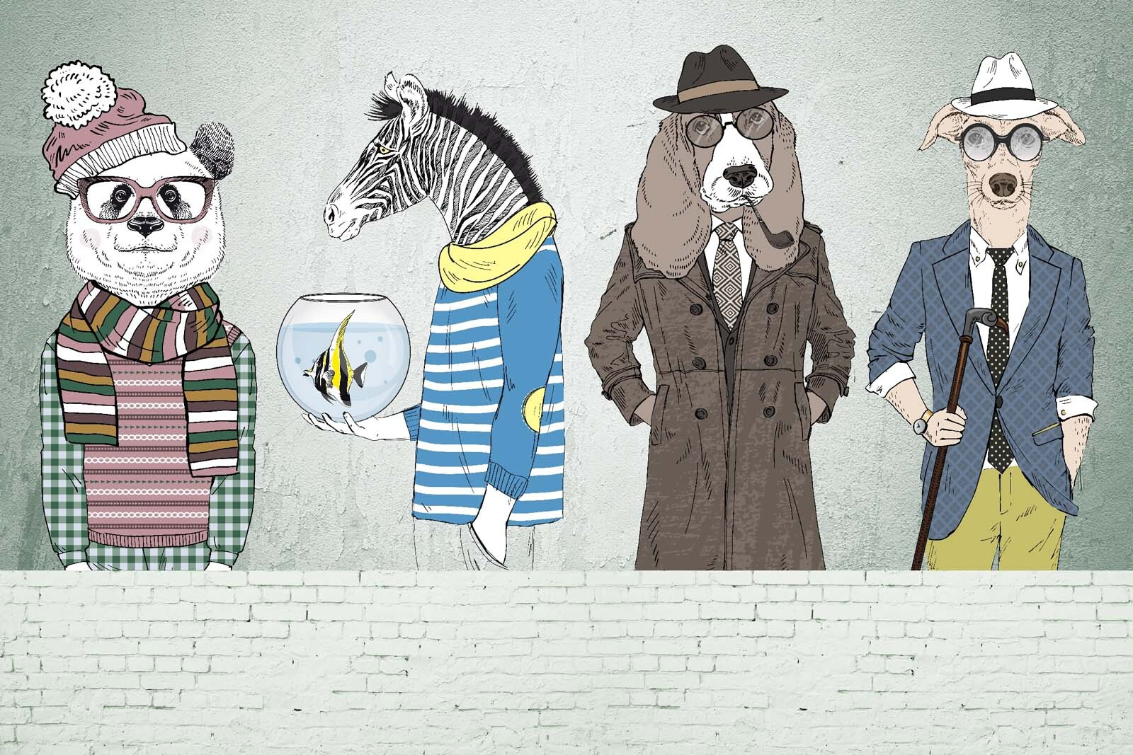 u27417p - Perete cu capete de animale - tegory