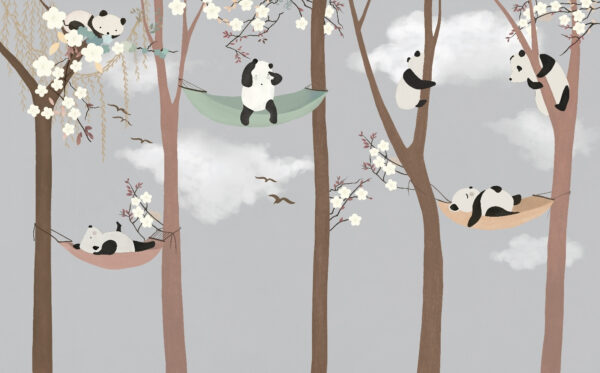Pandas în hamacuri în copaci Pandas în hamacuri în copaci