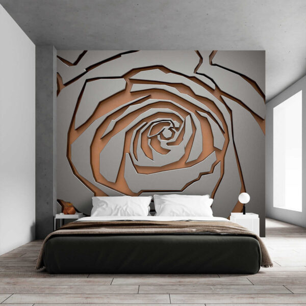 Design abstract de trandafir în textură metalică Design abstract de trandafir în textură metalică