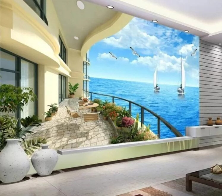 Balcon cu vedere la ocean și bărci