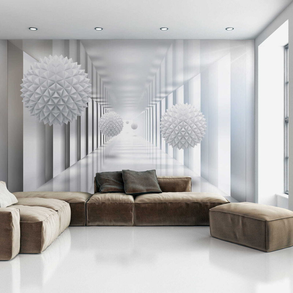 White room with white balls