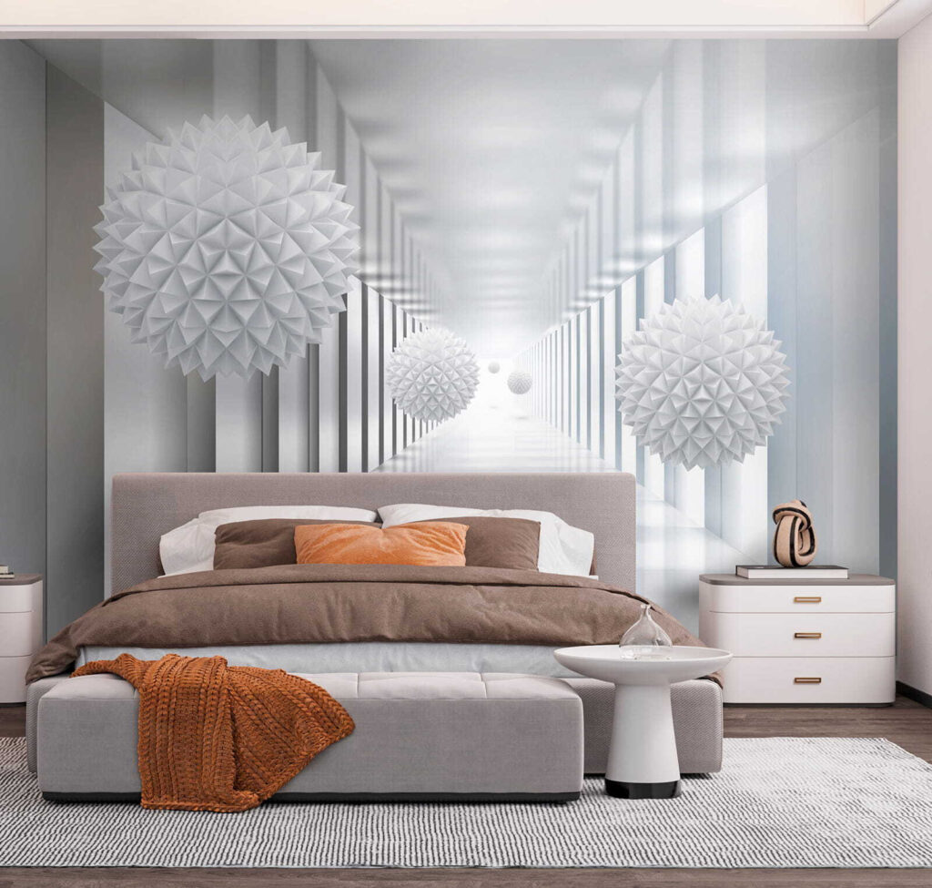 White room with white balls