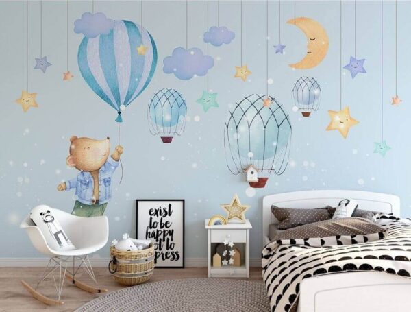 Urs de desene animate care ține un balon Urs de desene animate care ține un balon