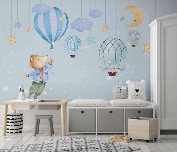 Urs de desene animate care ține un balon Urs de desene animate care ține un balon