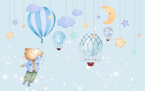 Urs de desene animate care ține un balon Urs de desene animate care ține un balon