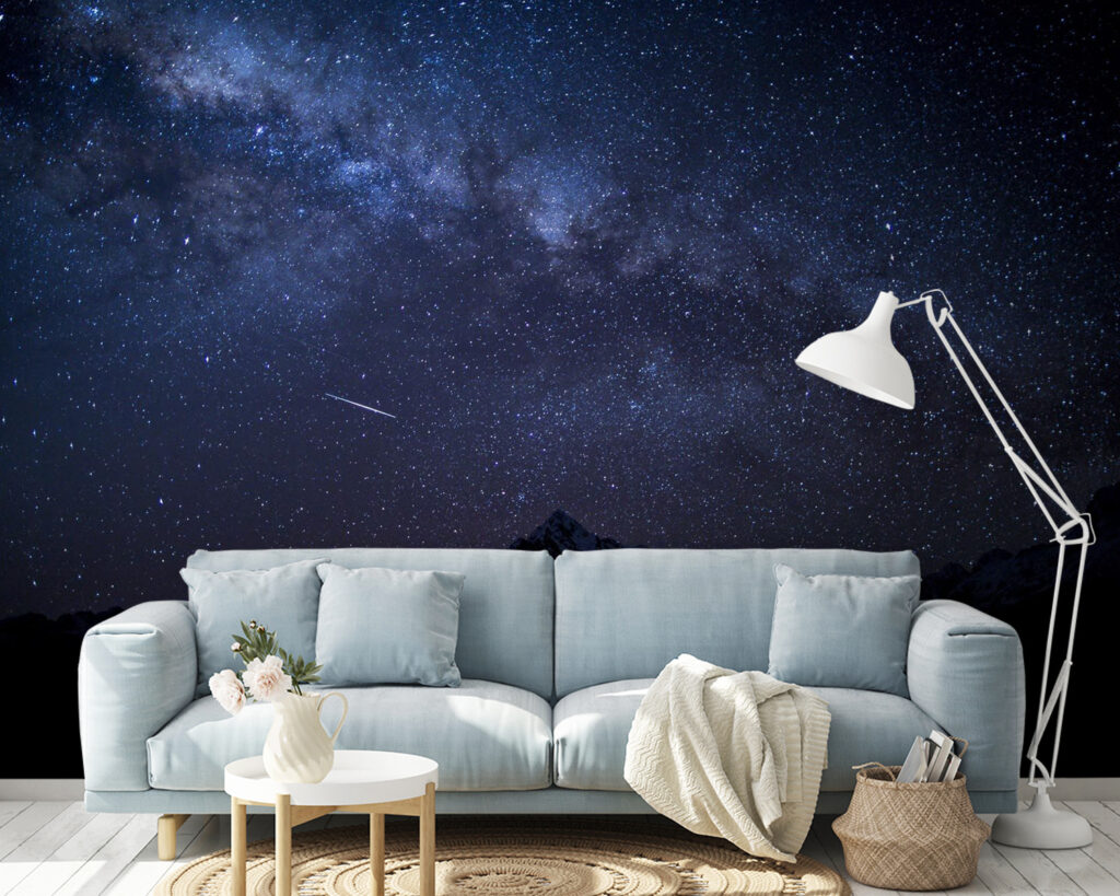 Starry sky over mountains