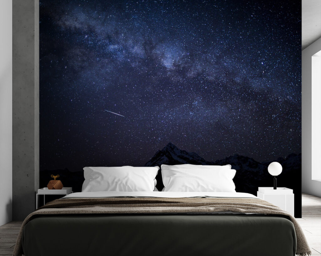 Starry sky over mountains