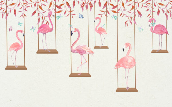 Grup de flamingo pe leagăne Grup de flamingo pe leagăne