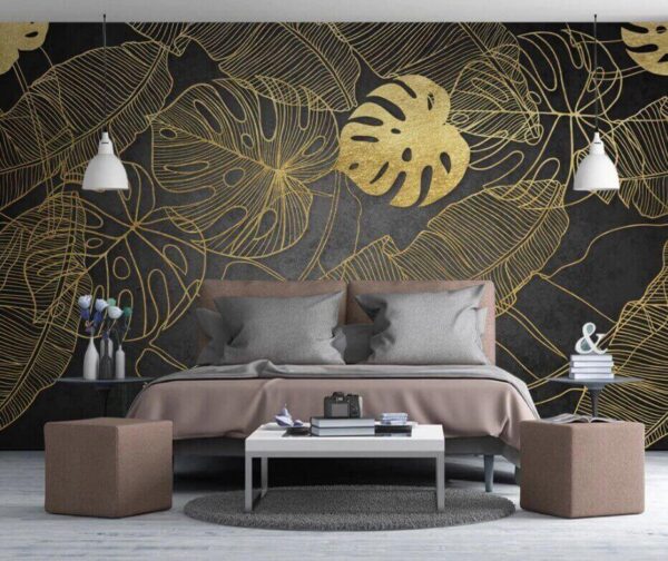 Fototapet Fototapet Frunze pe un fundal texturat (SKU: u20747)