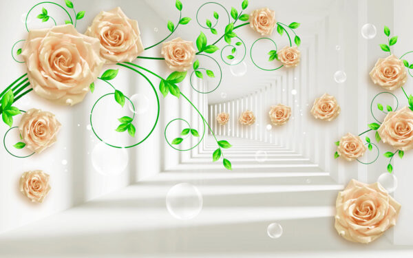 Wallpaper cu trandafiri și frunze u18925p 600x375 - Wallpaper cu trandafiri și frunze - tegory