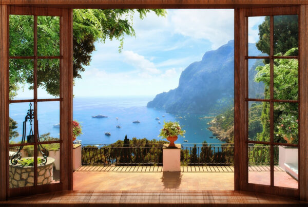 Vedere la ocean de pe balcon Vedere la ocean de pe balcon