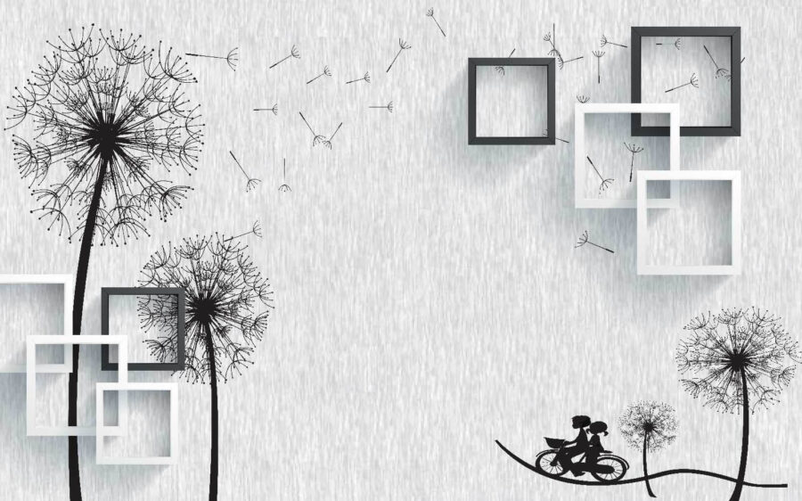 Wallpaper cu un cuplu de oameni de echitatie pe o bicicletă